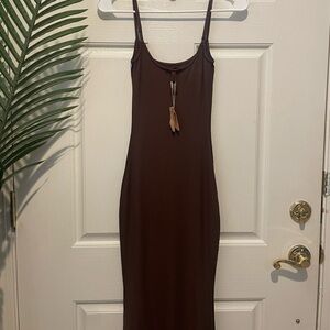 Skims soft lounge dress in cocoa